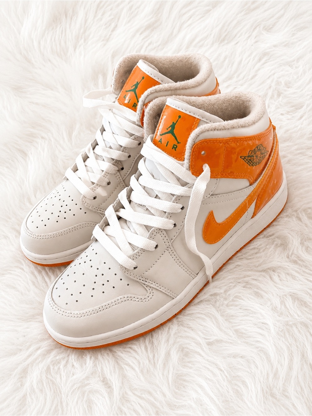 Nike Jordan 1 Kids' Sneakers in Orange and White